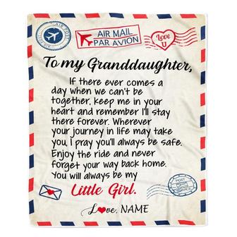 Personalized To My Granddaughter Blanket From Grandma Papa Air Mail Letter Little Girl Granddaughter Birthday Christmas Gift Bed Quilt Fleece Throw Blanket - Thegiftio UK