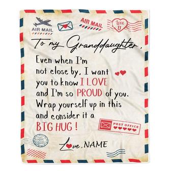 Personalized To My Granddaughter Blanket from Grandma Papa Proud Of You Air Mail Letter Granddaughter Birthday Christmas Gift Bed Quilt Fleece Throw Blanket - Thegiftio UK