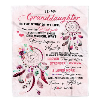 Personalized To My Granddaughter Blanket From Grandma Gigi You Are The Best Part Granddaughter Birthday Graduation Christmas Customized Bed Fleece Blanket - Thegiftio UK