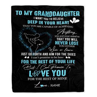 Personalized To My Granddaughter Blanket From Grandma Nana Promise To Love You Granddaughter Birthday Graduation Christmas Bed Fleece Throw Blanket - Thegiftio UK