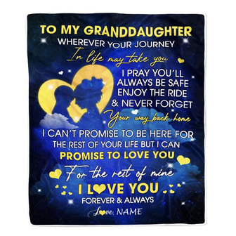 Personalized To My Granddaughter Blanket From Grandma Gigi Wherever Your Journey Granddaughter Birthday Graduation Christmas Customized Fleece Throw Blanket - Thegiftio UK