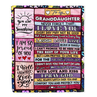 Personalized To My Granddaughter Blanket From Grandpa Grandma Wood You Are My Sunshine I Love You Granddaughter Birthday Christmas Bed Fleece Throw Blanket - Thegiftio UK