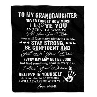 Personalized To My Granddaughter I Love You Forever From Grandma Grandpa Nana Birthday Christmas Thanksgiving Graduation Customized Fleece Blanket - Thegiftio UK