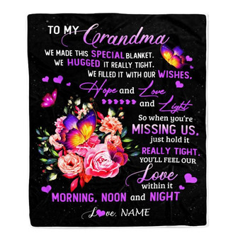 Personalized Grandma Blanket From Grandkids Granddaughter We Made This Special Blanket Flower Grandma Birthday Mothers Day Christmas Customized Fleece Blanket - Thegiftio UK