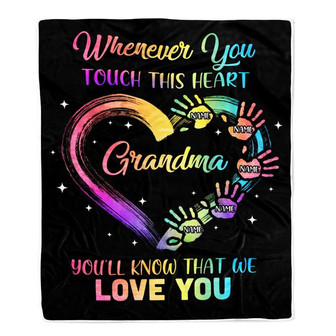 Personalized Grandma Blanket From Grandkids Granddaughter Grandson We Love You Grandparent Grandma Birthday Mothers Day Christmas Customized Bed Fleece Blanket - Thegiftio UK