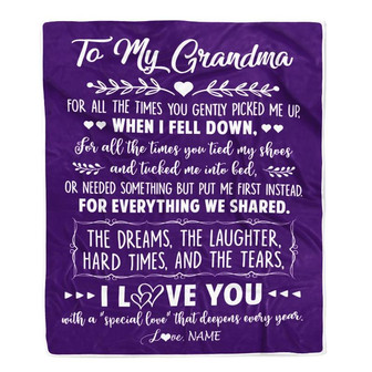 Personalized To My Grandma Blanket From Grandkids I Love You With A Special Love Grandma Birthday Mothers Day Christmas Customized Fleece Throw Blanket - Thegiftio UK