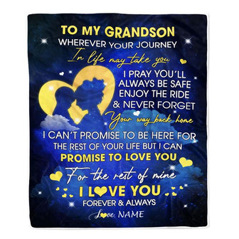 Personalized To My Grandson Blanket From Grandma Gigi Wherever Your Journey Grandson Birthday Graduation Christmas Customized Bed Fleece Throw Blanket - Thegiftio UK