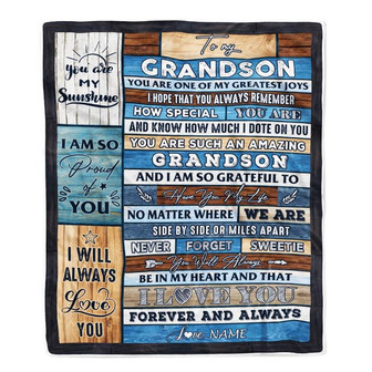 Personalized To My Grandson Blanket From Grandma Grandpa My Greatest Joys Grandson Birthday Graduation Christmas Customized Bed Fleece Throw Blanket - Thegiftio UK