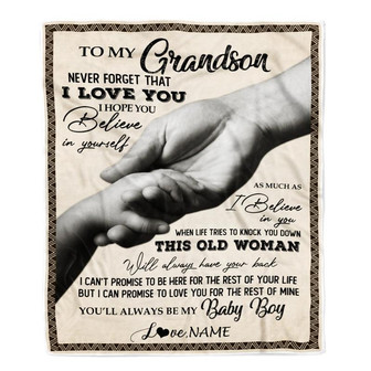 Personalized To My Grandson From Grandma Nana Never Forget That I Love You Great Birthday Thanksgiving Graduation Christmas Bed Quilt Fleece Throw Blanket - Thegiftio UK
