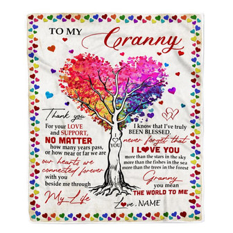 Personalized Granny Blanket From Grandkids Never Forget That I Love You You Mean The World to Me Granny Birthday Mothers Day Christmas Fleece Blanket - Thegiftio UK
