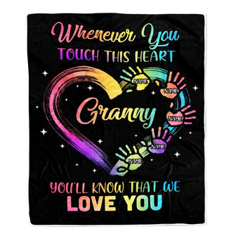 Personalized Granny Blanket From Grandkids Granddaughter Grandson We Love You Grandparent Granny Birthday Mothers Day Christmas Bed Fleece Throw Blanket - Thegiftio UK