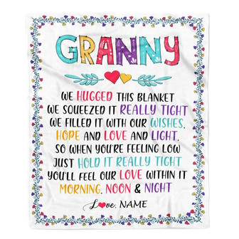 Personalized Granny Blanket From Grandkids We Hugged This Blanket Granny Birthday Mothers Day Christmas Customized Fleece Blanket - Thegiftio UK