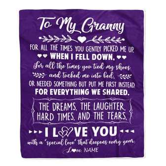 Personalized To My Granny Blanket From Grandkids I Love You With A Special Love Granny Birthday Mothers Day Christmas Customized Fleece Throw Blanket - Thegiftio UK
