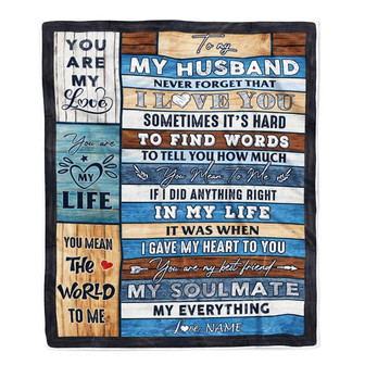 Personalized To My Husband Blanket From Wife Never Forget I Love You Husband Birthday Anniversary Valentines Day Christmas Customized Fleece Throw Blanket - Thegiftio UK