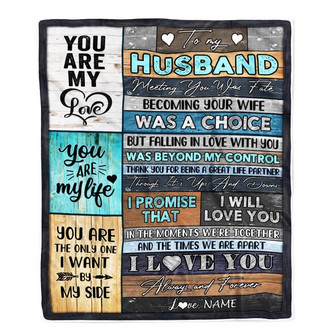 Personalized To My Husband Blanket From Wife You Are My Love Wedding For Husband Birthday For Him Men Christmas Thanksgiving Customized Fleece Blanket - Thegiftio UK