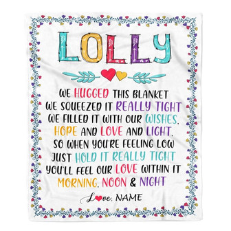 Personalized Lolly Blanket From Grandkids We Hugged This Blanket Lolly Birthday Mothers Day Christmas Customized Fleece Blanket - Thegiftio UK