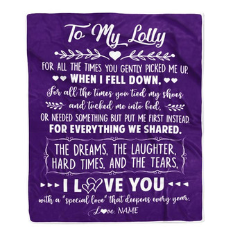Personalized To My Lolly Blanket From Grandkids I Love You With A Special Love Mawmaw Birthday Mothers Day Christmas Customized Fleece Throw Blanket - Thegiftio UK