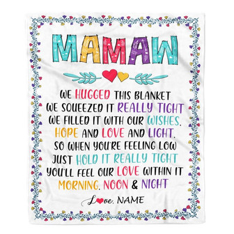 Personalized Mamaw Blanket From Grandkids We Hugged This Blanket Mamaw Birthday Mothers Day Christmas Customized Fleece Blanket - Thegiftio UK