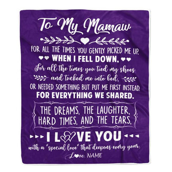 Personalized To My Mamaw Blanket From Grandkids I Love You With A Special Love Mamaw Birthday Mothers Day Christmas Customized Fleece Throw Blanket - Thegiftio UK