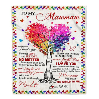 Personalized To My MawMaw Blanket From Grandkids Never Forget That I Love You You Mean The World to Me MawMaw Birthday Mothers Day Christmas Fleece Blanket - Thegiftio UK