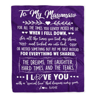 Personalized To My Mawmaw Blanket From Grandkids I Love You With A Special Love Mawmaw Birthday Mothers Day Christmas Customized Fleece Throw Blanket - Thegiftio UK
