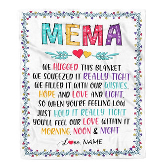 Personalized Mema Blanket From Grandkids We Hugged This Blanket Mema Birthday Mothers Day Christmas Customized Fleece Blanket - Thegiftio UK