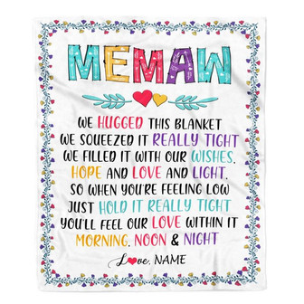 Personalized Memaw Blanket From Grandkids We Hugged This Blanket Memaw Birthday Mothers Day Christmas Customized Fleece Blanket - Thegiftio UK