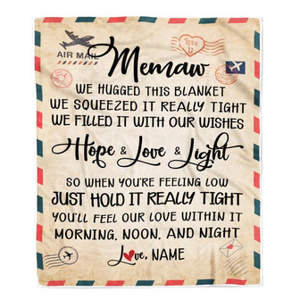 Personalized Memaw Blanket From Kids We Hugged This Blanket Mail Letter Memaw Birthday Mothers Day Christmas Customized Fleece Blanket - Thegiftio UK