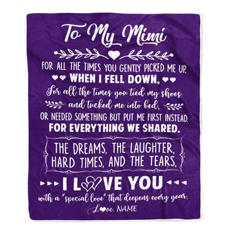 Personalized To My Mimi Blanket From Grandkids I Love You With A Special Love Mimi Birthday Mothers Day Christmas Customized Fleece Throw Blanket - Thegiftio UK