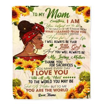 Personalized To My Mom Blanket from Daughter Everything I Am You Helped Me to Be Mom Black Woman Birthday Mothers Day Christmas Fleece Blanket - Thegiftio UK