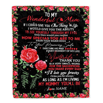 Personalized To My Mom Blanket from Daughter If I Could Give You One Thing in Life Mom Mother's Day Birthday Christmas Customized Fleece Blanket - Thegiftio UK