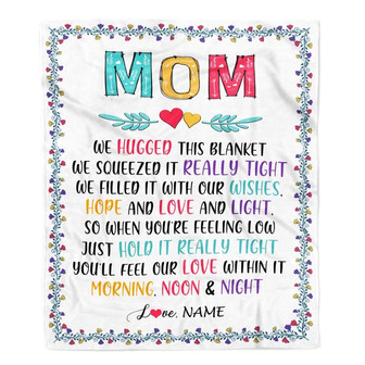 Personalized Mom Blanket From Daughter Son We Hugged This Blanket Mom Birthday Mothers Day Christmas Customized Fleece Blanket - Thegiftio UK