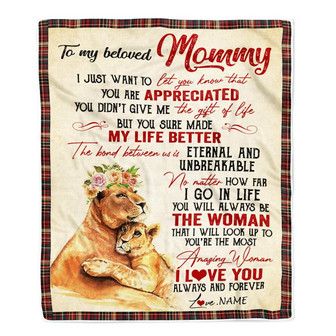 Personalized To My Mom Blanket From Daughter Son Lion You're The Most Amazing Woman I Love You Mom Mothers Day Birthday Christmas Customized Fleece Blanket - Thegiftio UK