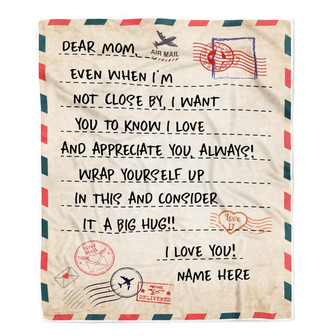 Personalized To Mom Blanket From Daughter Son I Love You Mail Letter for Keep Health Mom Birthday Mothers Day Christmas Customized Fleece Blanket - Thegiftio UK