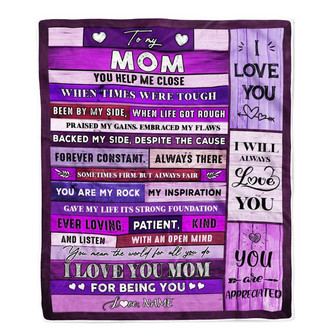 Personalized To My Mom Blanket From Daughter Son Wood You Help Me Close I Love You Mom Mothers Day Thanksgiving Christmas Customized Fleece Throw Blanket - Thegiftio UK