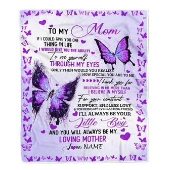 Personalized To My Mom Blanket From Son I'll Always be Your Little Boy Loving Mom Mothers Day Birthday Christmas Customized Fleece Blanket - Thegiftio UK