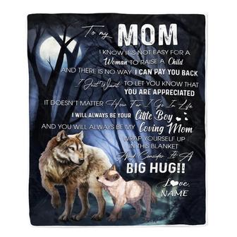 Personalized To My Mom Wolf Blanket From Son There Is No Way I Can Pay You Back You Are Appreiated Mom Mother's Day Birthday Christmas Fleece Blanket - Thegiftio UK