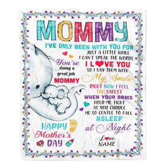 Personalized To My Mommy Blanket First Time Mom Elephant You Are Doing A Great Job Happy 1st Mothers Day Custom Baby Name To Mother Customized Fleece Blanket - Thegiftio UK