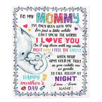 Personalized To My Mommy First Time Mom Elephant Happy Mothers Day Birthday Christmas Customized Fleece Blanket - Thegiftio UK