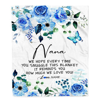 Personalized To My Nana Blanket From Grandkids Floral How Much We Love You Nana Birthday Mothers Day Christmas Customized Fleece Throw Blanket - Thegiftio UK