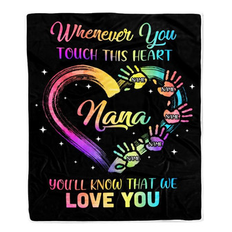 Personalized Nana Blanket From Grandkids Granddaughter Grandson We Love You Grandparent Nana Birthday Mothers Day Christmas Customized Bed Fleece Throw Blanket - Thegiftio UK