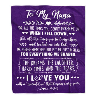 Personalized To My Nana Blanket From Grandkids I Love You With A Special Love Nana Birthday Mothers Day Christmas Customized Fleece Throw Blanket - Thegiftio UK