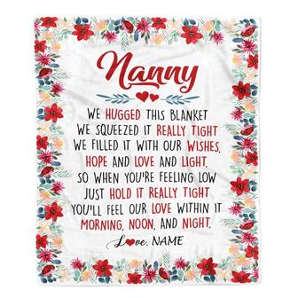 Personalized Nanny Blanket From Kids We Hugged This Blanket Nanny Birthday Mothers Day Christmas Customized Fleece Throw Blanket - Thegiftio UK