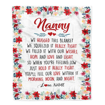 Personalized Nanny Blanket From Kids We Hugged This Blanket Nanny Birthday Mothers Day Christmas Customized Fleece Throw Blanket - Thegiftio UK