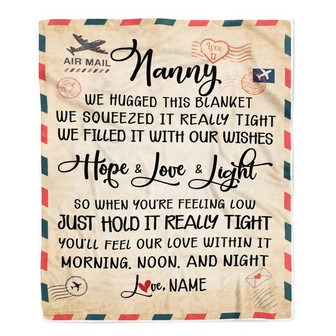 Personalized Nanny Blanket From Kids We Hugged This Blanket Mail Letter Nanny Birthday Mothers Day Christmas Customized Fleece Blanket - Thegiftio UK