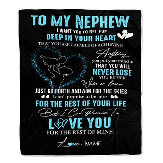 Personalized To My Nephew Blanket From Aunt Auntie Promise To Love You Nephew Birthday Graduation Christmas Customized Bed Fleece Throw Blanket - Thegiftio UK