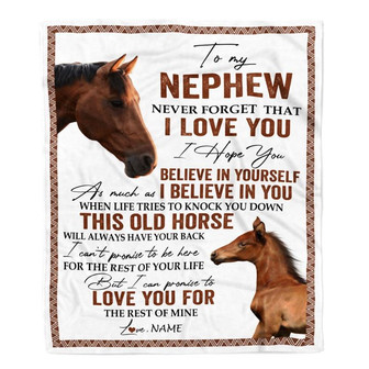Personalized To My Nephew Blanket From Aunt Auntie Uncle This Old Horse Love You Nephew Birthday Graduation Christmas Customized Bed Fleece Throw Blanket - Thegiftio UK