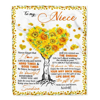 Personalized to My Niece Blanket from Aunt Auntie Life Gave Me The Gift of You Sunflower Niece Birthday Thanksgiving Christmas Customized Fleece Blanket - Thegiftio UK