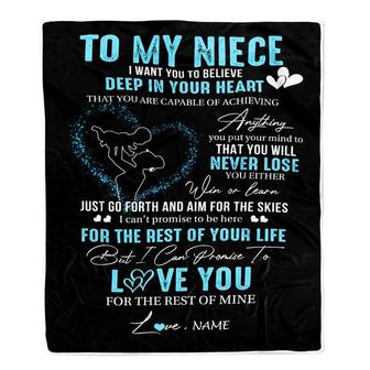 Personalized To My Niece Blanket From Aunt Auntie Promise To Love You Niece Birthday Graduation Christmas Customized Bed Fleece Throw Blanket - Thegiftio UK