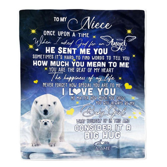 Personalized To My Niece Blanket From Aunt Auntie Uncle Polar Bear Never Forget I Love You Niece Birthday Christmas Customized Bed Fleece Throw Blanket - Thegiftio UK